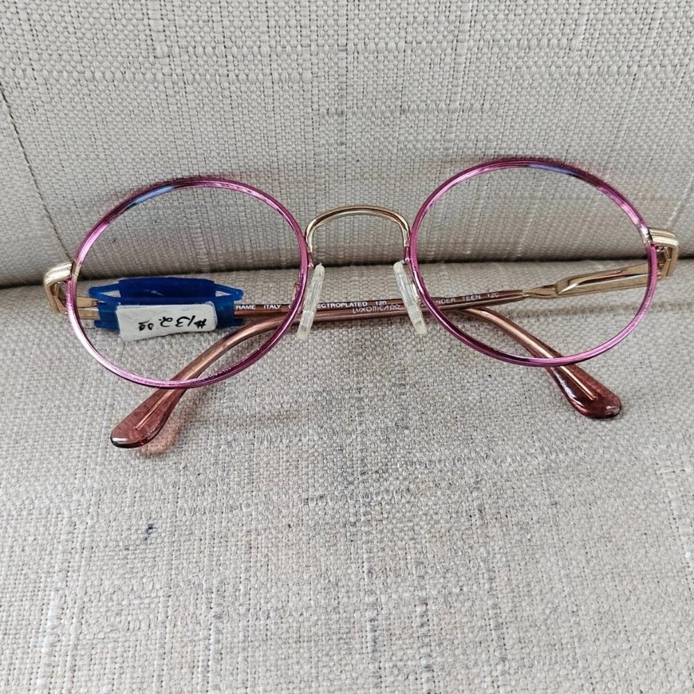 Luxottica Youth Girl Eyeglasses Frame GOLDELECTROPLATED Glasses Frame Italy - Picture 3 of 12